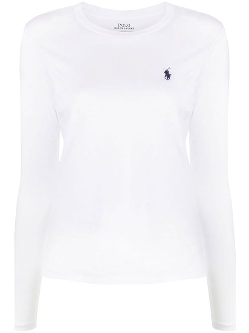 T-shirt bianca da donna a maniche lunghe Polo Ralph Lauren POLO RALPH LAUREN | 211847074008